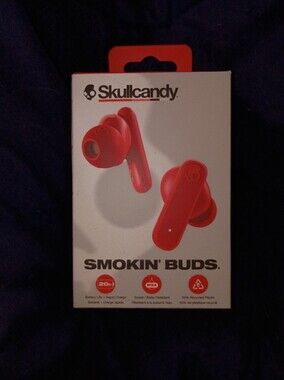 Skull Candy Wireless Ear Buds W/ Charger (All Red Everything) BRAND NEW IN BOX
